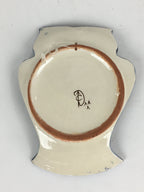 Ceramic Wall Hanging Plate Vtg Owl Yakimono Ornament Green Blue From Japan JK344