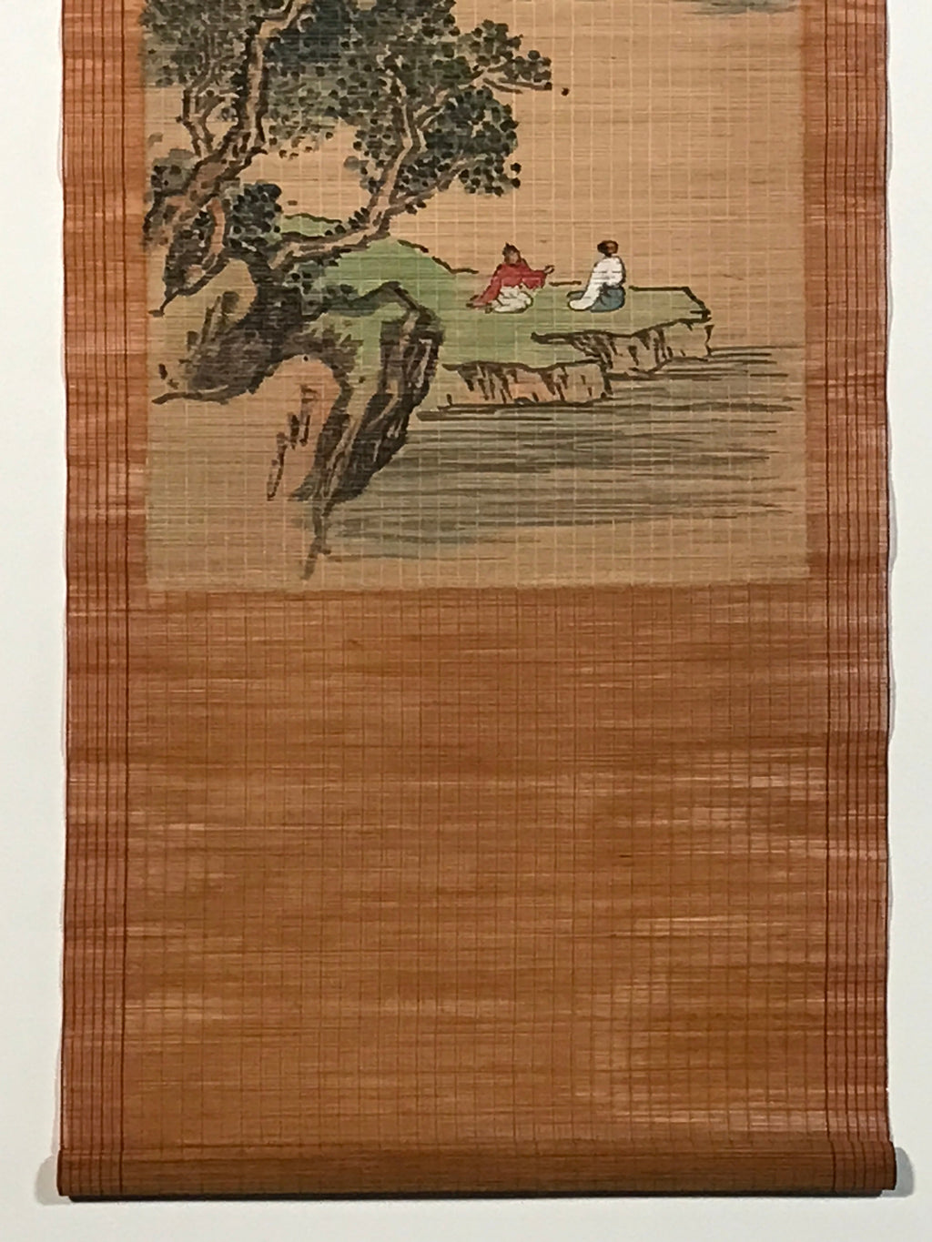 Chinese Bamboo Thread Painting Hanging Scroll Mountain Kakejiku Kakemono SC799