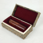 Chinese Boxed Stone Name Stamp Vtg Red Orange Unused Seal Inkan JK299