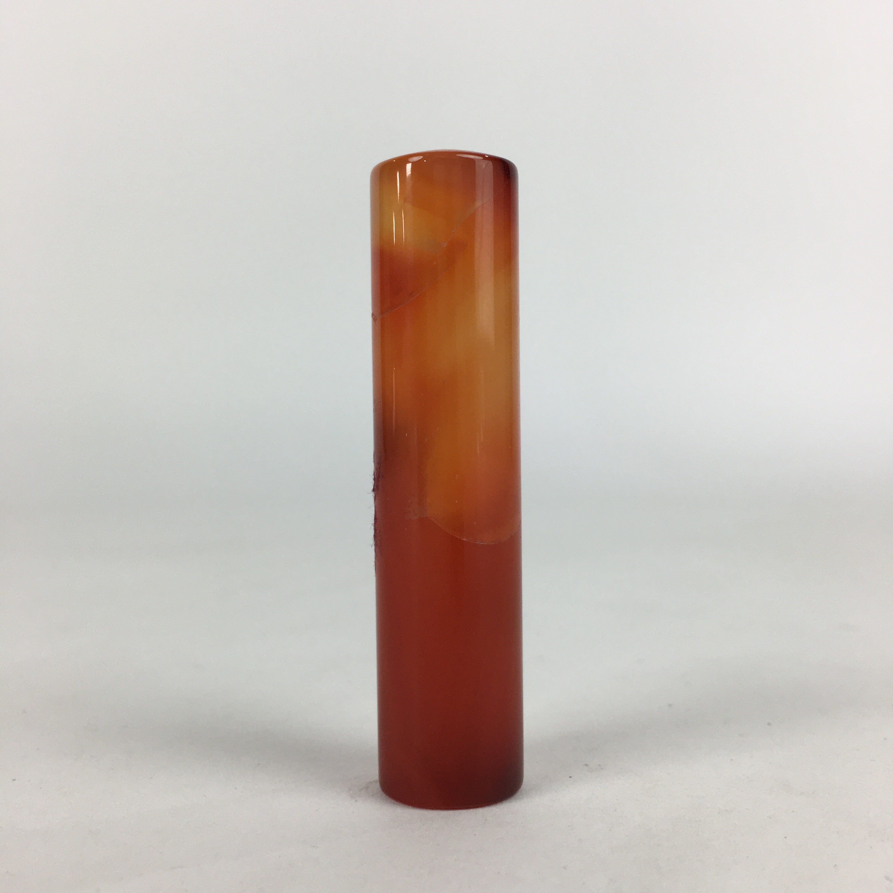 Chinese Boxed Stone Name Stamp Vtg Red Orange Unused Seal Inkan JK299
