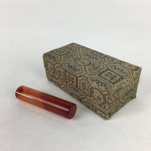 Chinese Boxed Stone Name Stamp Vtg Red Orange Unused Seal Inkan JK299