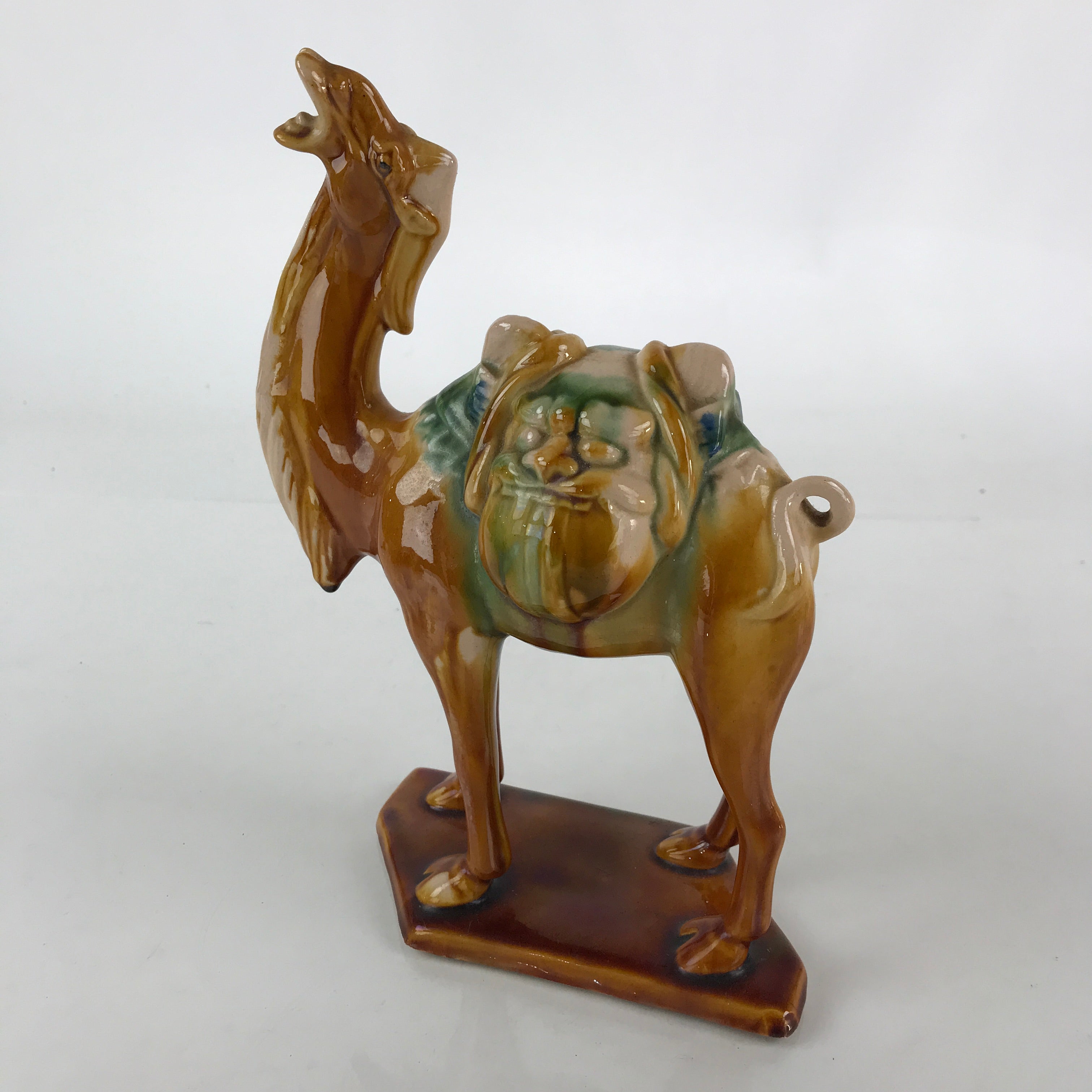 Chinese Ceramic Camel Figurine Ornament Vtg Pottery Okimono Rakuda BD842