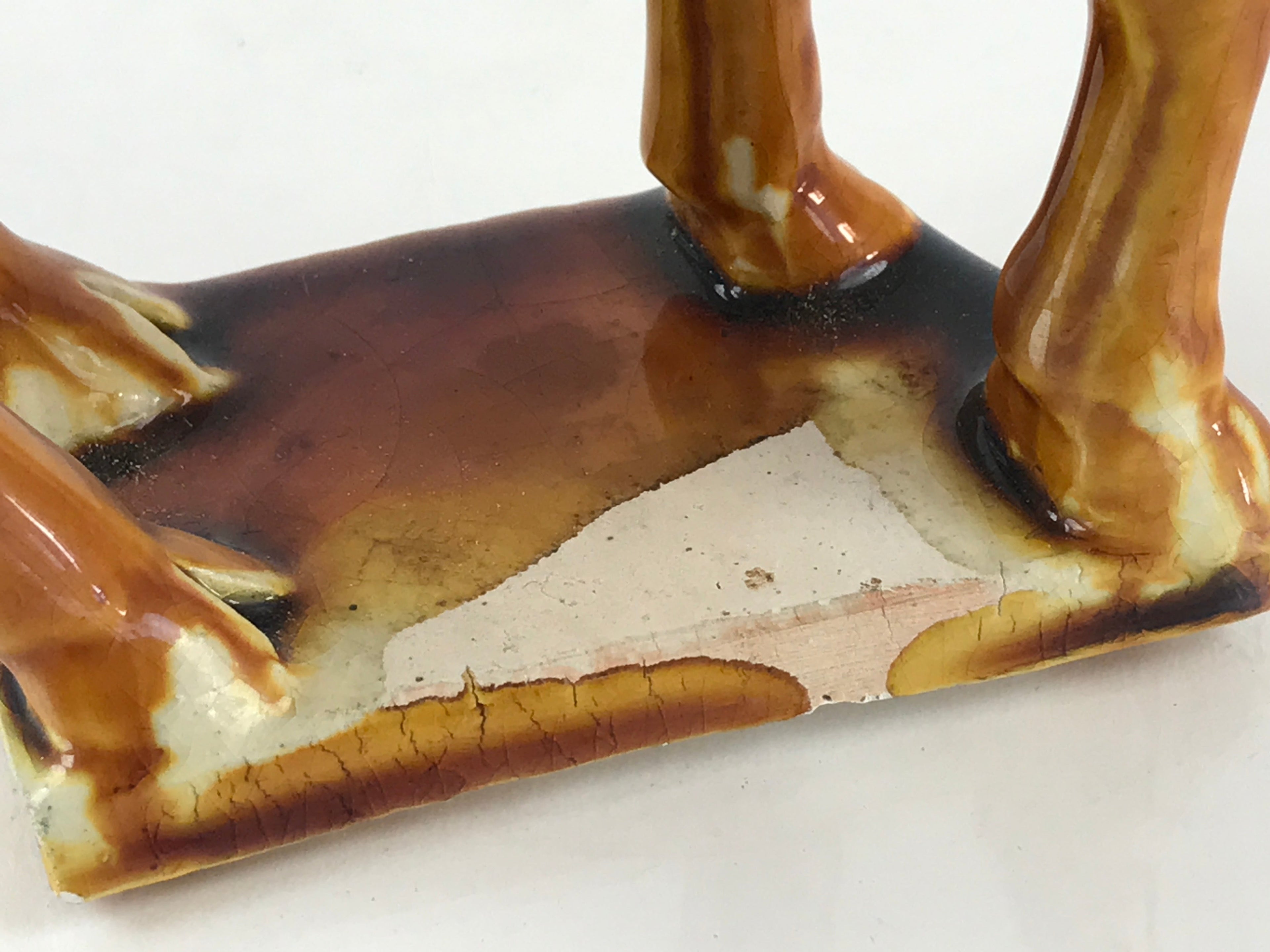 Chinese Ceramic Camel Figurine Statue Ornament Vtg Pottery Okimono Rakuda BD843