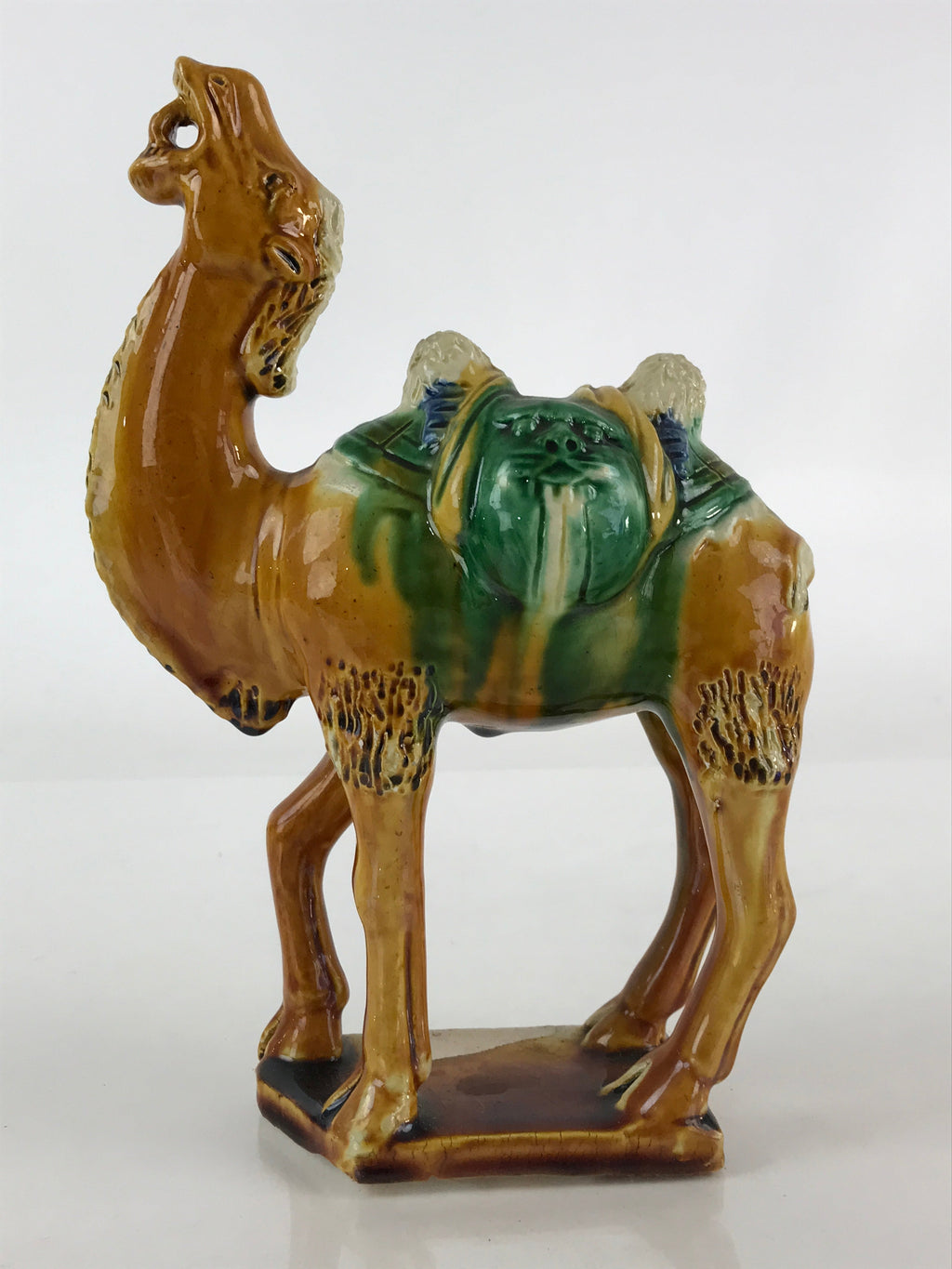 Chinese Ceramic Camel Figurine Statue Ornament Vtg Pottery Okimono Rakuda BD843