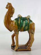 Chinese Ceramic Camel Figurine Statue Ornament Vtg Pottery Okimono Rakuda BD843