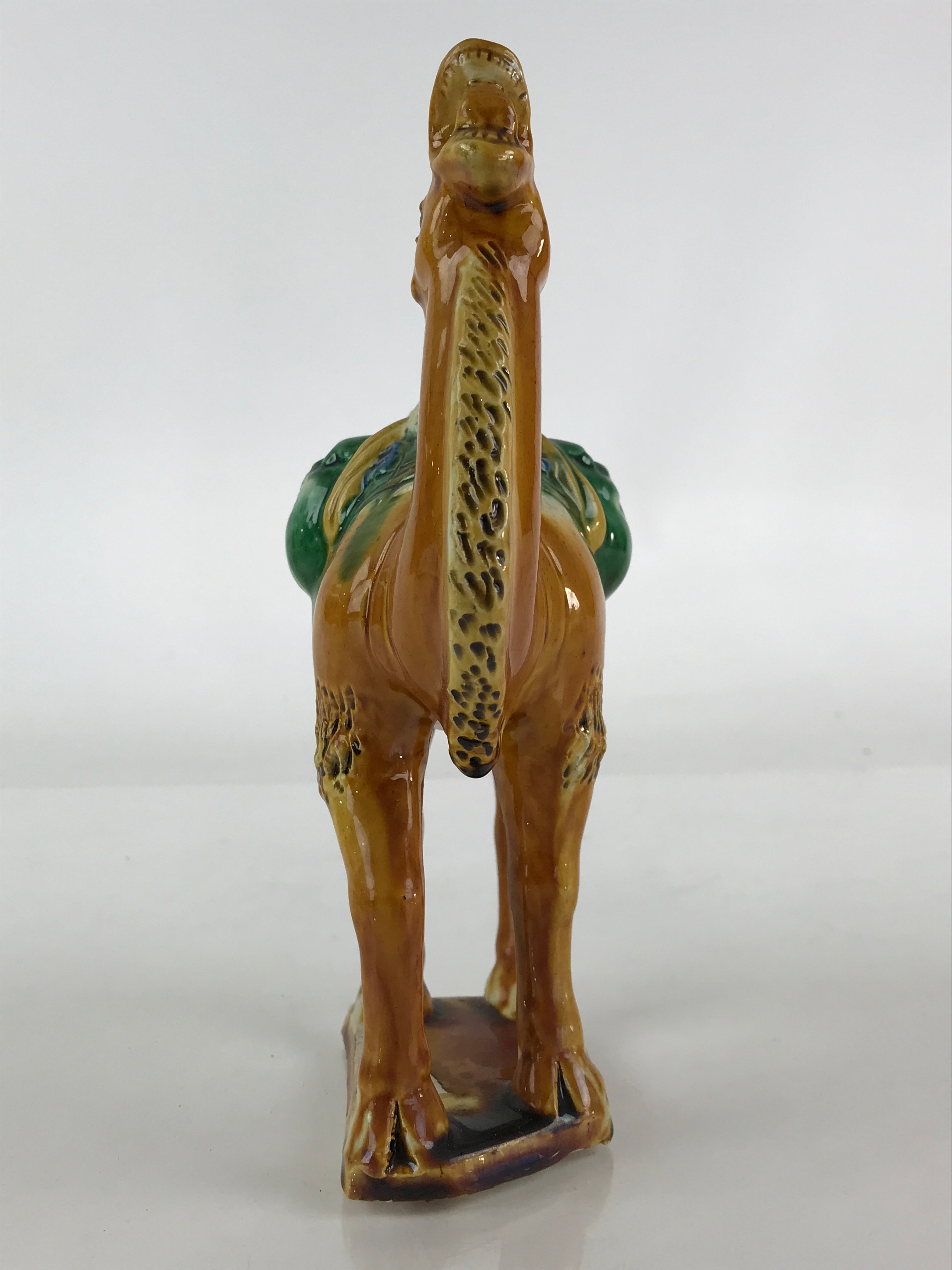Chinese Ceramic Camel Figurine Statue Ornament Vtg Pottery Okimono Rakuda BD843