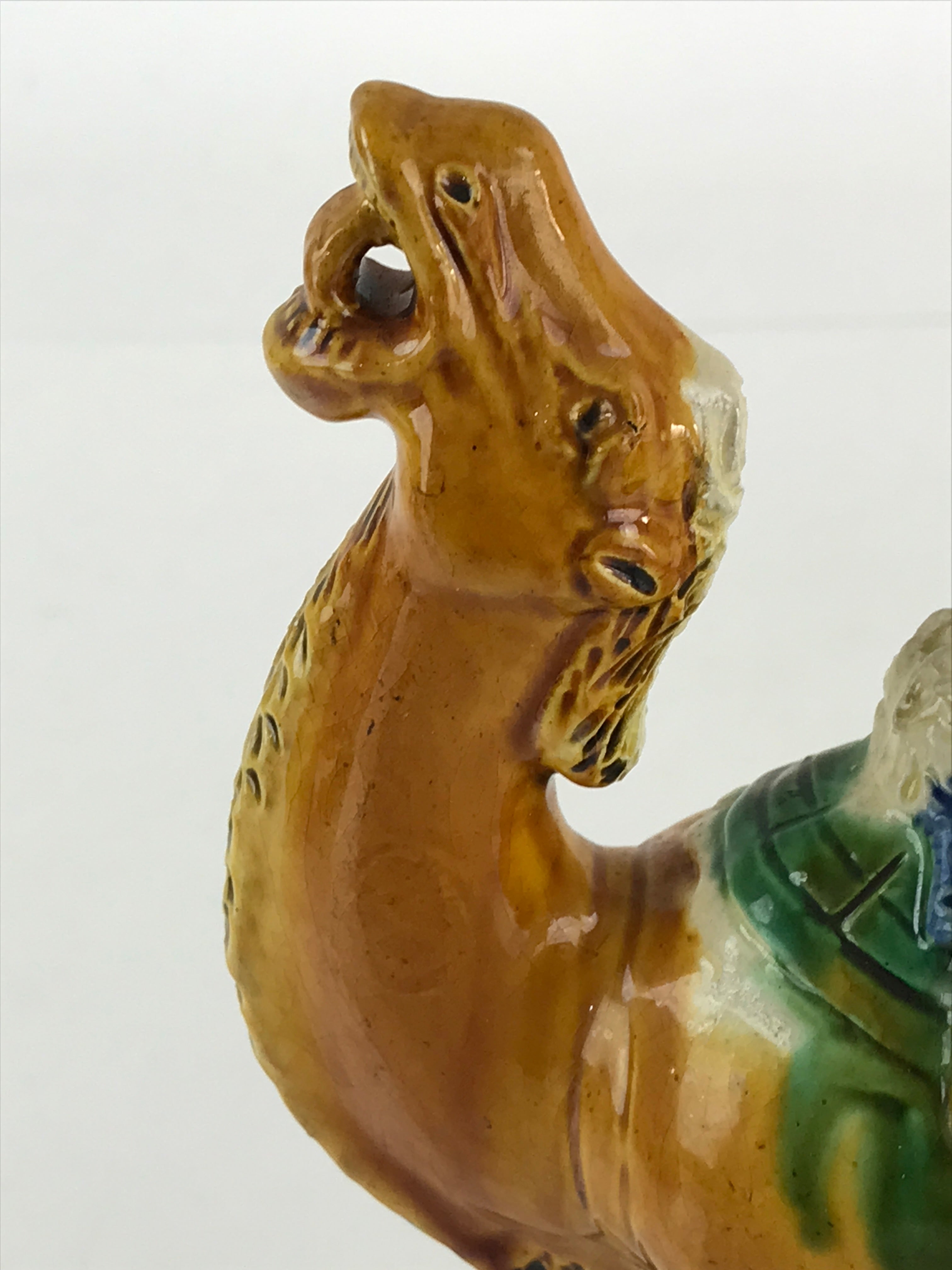 Chinese Ceramic Camel Figurine Statue Ornament Vtg Pottery Okimono Rakuda BD843