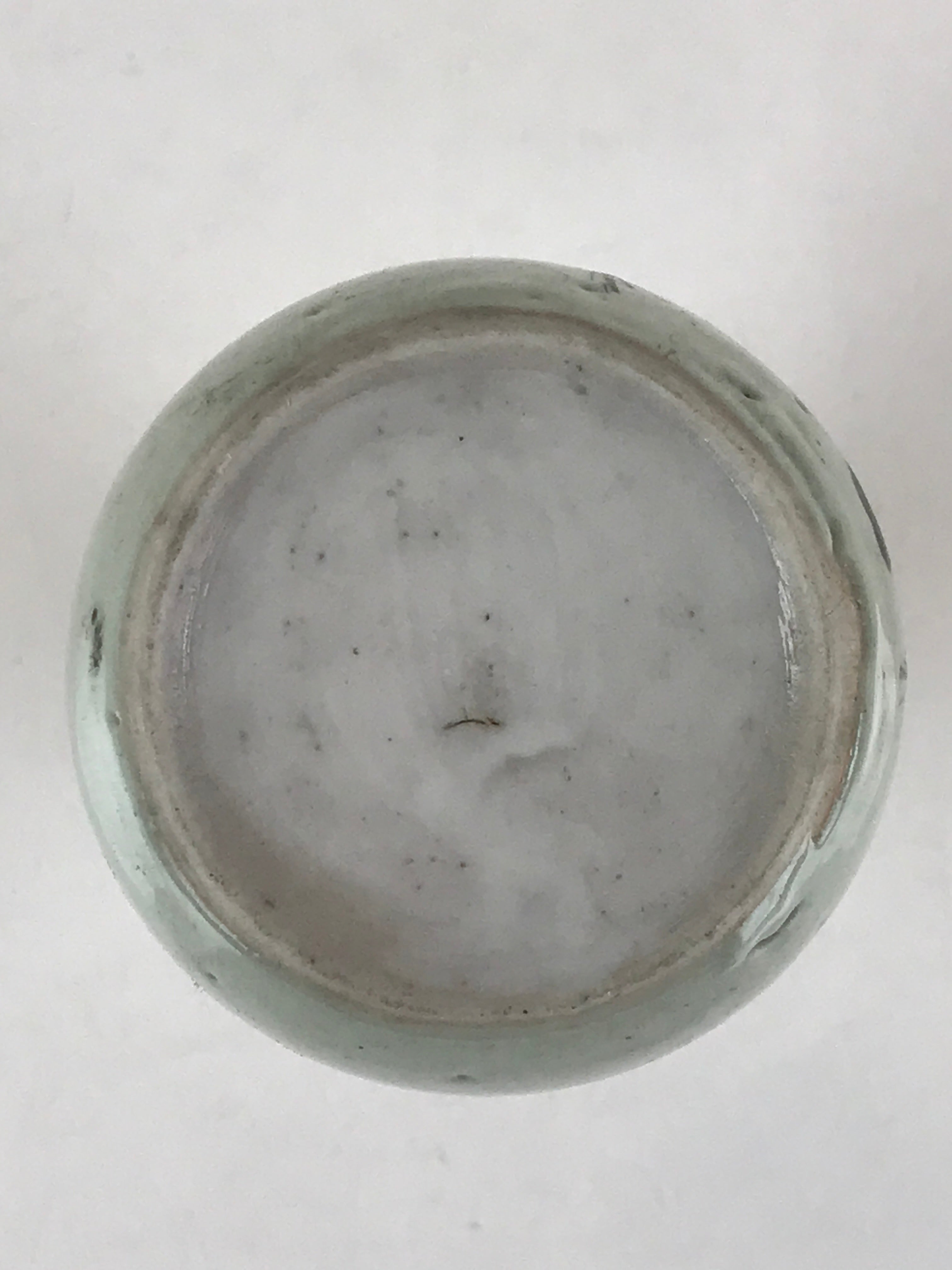 Chinese Ceramic Sake Bottle Vtg Pottery Yakimono Tokkuri Gray Willow Tree TS491