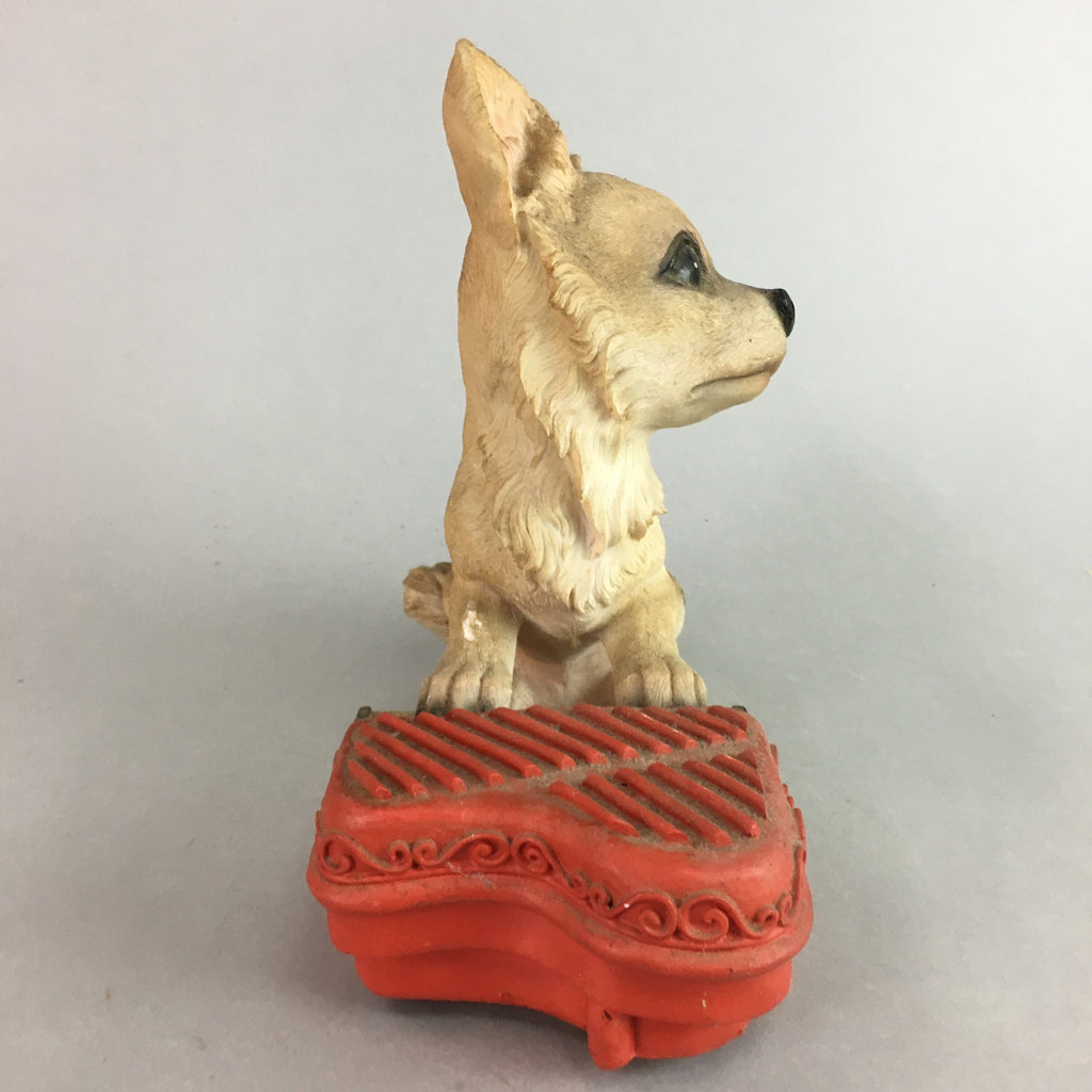 Chinese Chihuahua Dog Statue Figurine Vtg Electric Toy Doll BD543