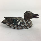 Chinese Duck Figurine Vtg Wooden Display Ornament Okimono Brown BD788