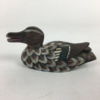Chinese Duck Figurine Vtg Wooden Display Ornament Okimono Brown BD788