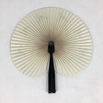 Chinese Folding Fan Vtg Sensu Black Metal Frame Paper Flower Butterfly 4D575