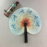 Chinese Folding Fan Vtg Sensu Paper Metal Frame Flower Print 4D387