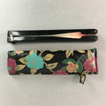 Chinese Folding Fan Vtg Sensu Paper Metal Frame Flower Print 4D387