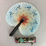 Chinese Folding Fan Vtg Sensu Paper Metal Frame Flower Print 4D387