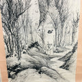 Chinese Hanging Scroll Vtg Kakejiku Kakemono Ink Painting Winter forest SC622