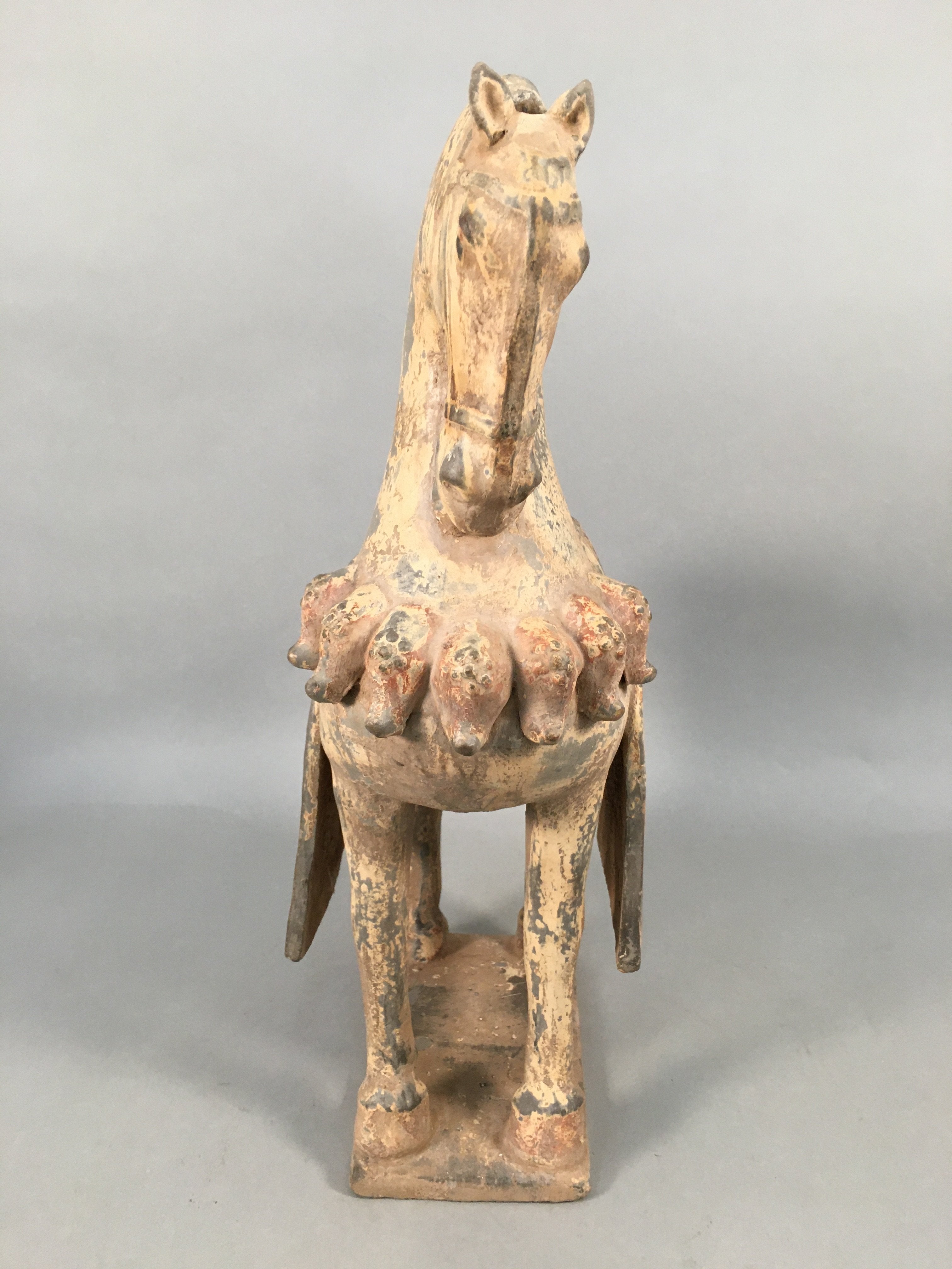 Chinese Horse Ceramic Statue Vtg Pottery Terracotta Sculpture replica BD620