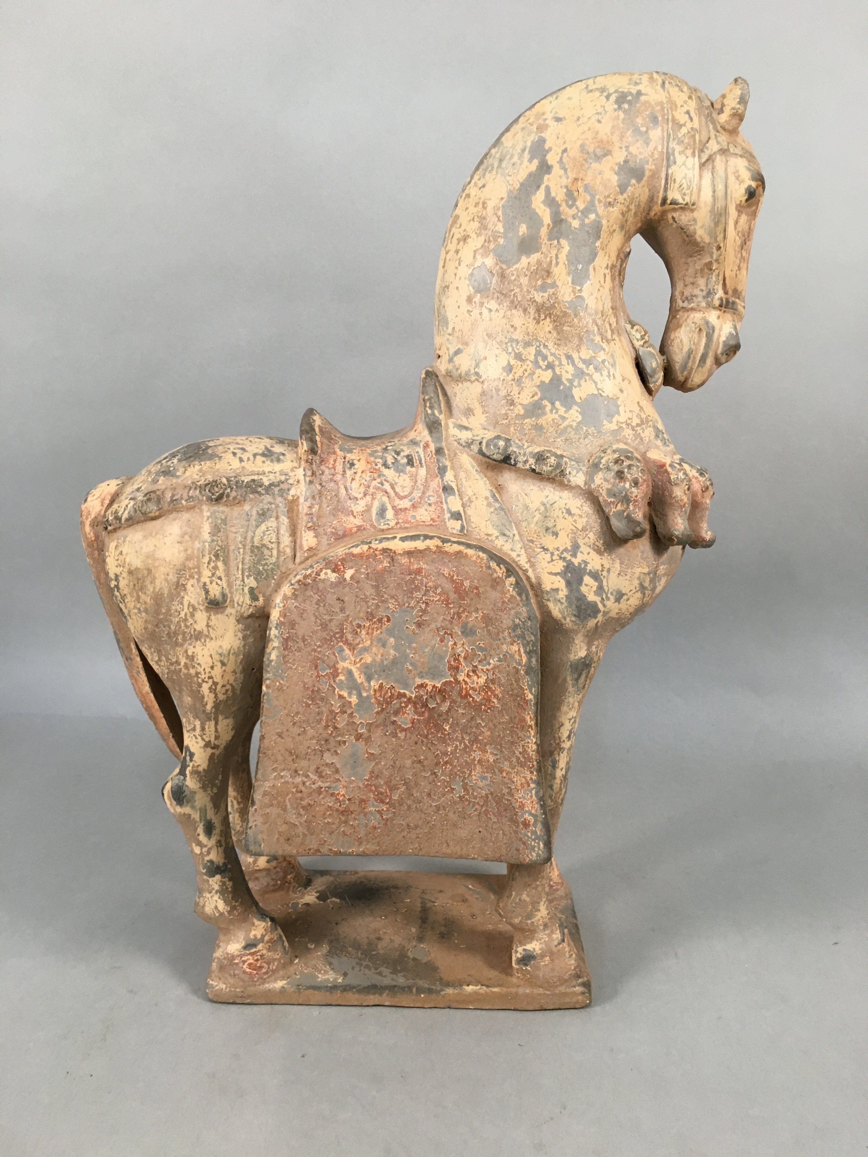 Chinese Horse Ceramic Statue Vtg Pottery Terracotta Sculpture replica BD620