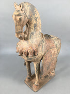 Chinese Horse Ceramic Statue Vtg Pottery Terracotta Sculpture replica BD620