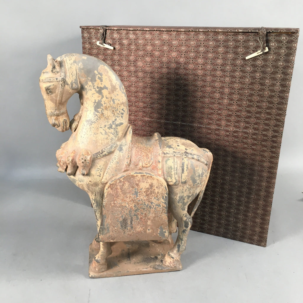 Chinese Horse Ceramic Statue Vtg Pottery Terracotta Sculpture replica BD620