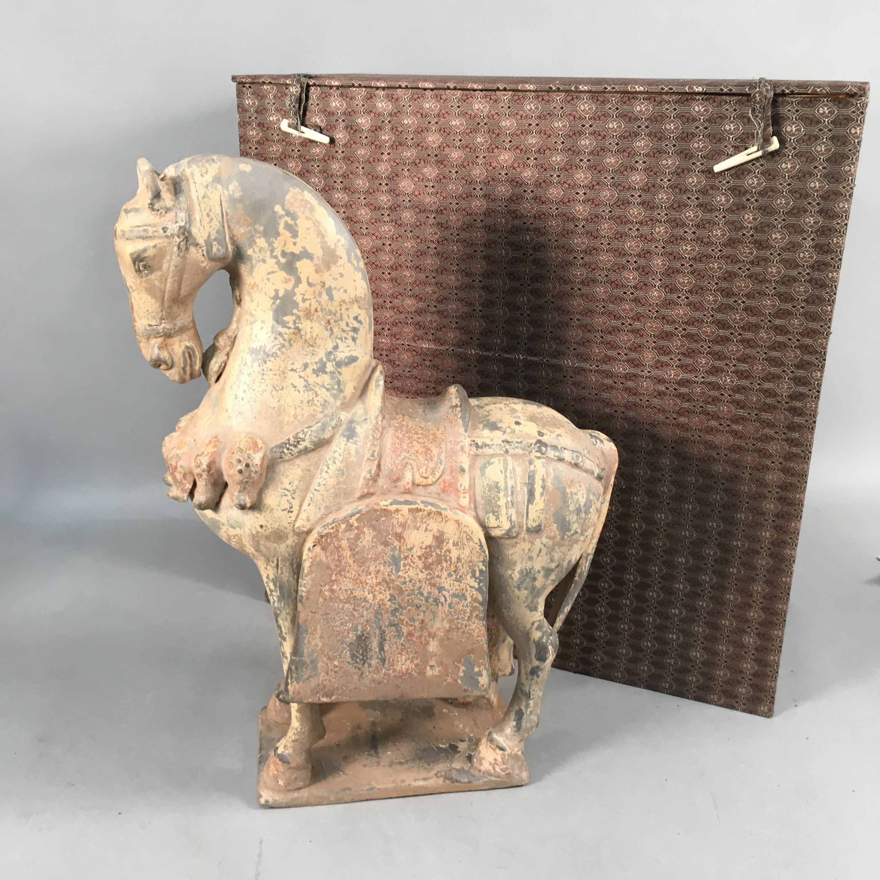 Chinese Horse Ceramic Statue Vtg Pottery Terracotta Sculpture replica BD620