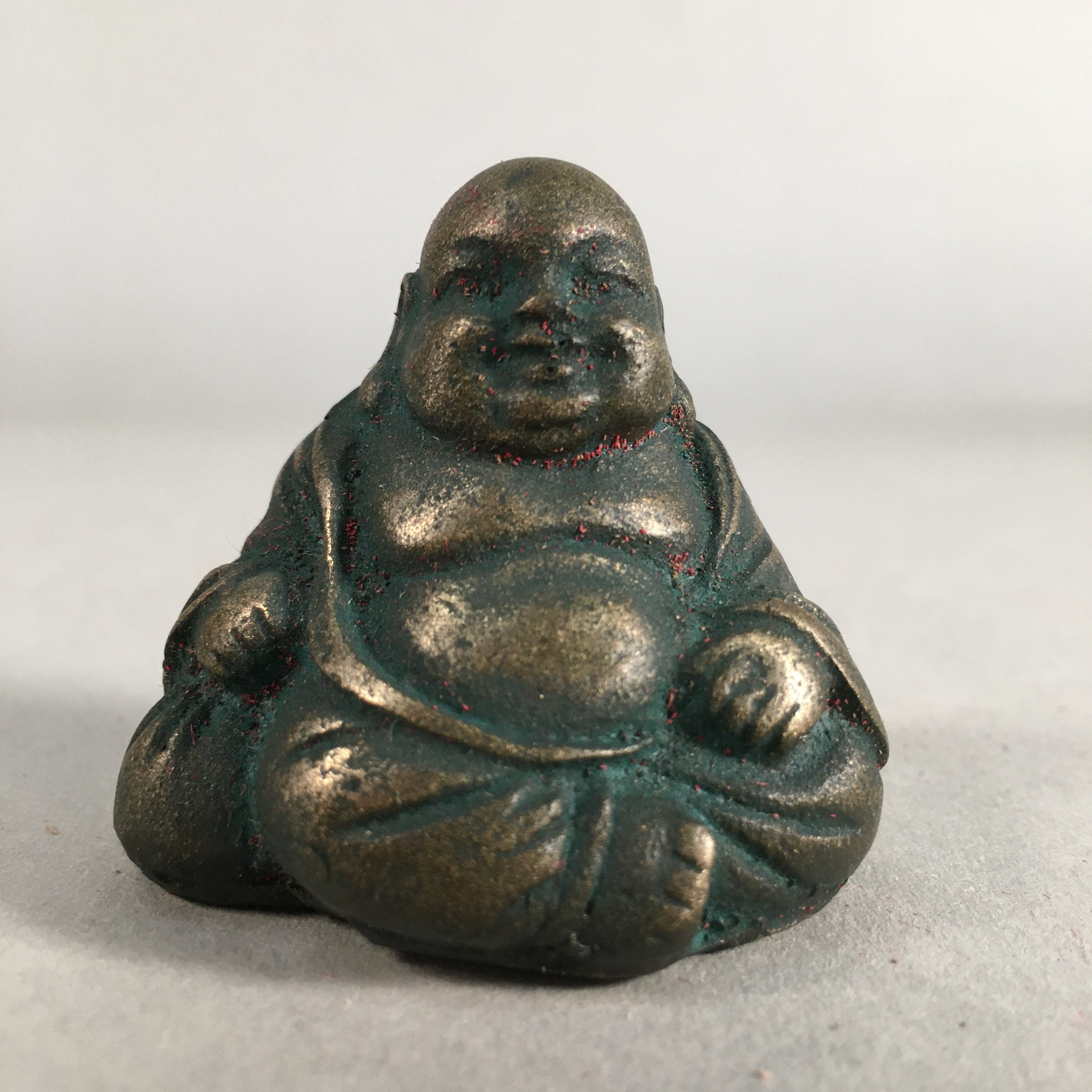 Chinese Iron Figurine 6pc Set Vtg Buddhist Monk Metal Okimono Statue BD587