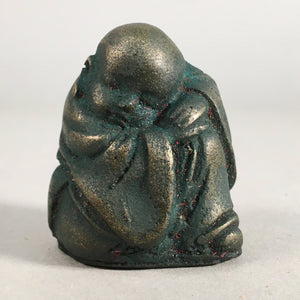 Chinese Iron Figurine 6pc Set Vtg Buddhist Monk Metal Okimono Statue BD587
