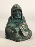 Chinese Iron Figurine 6pc Set Vtg Buddhist Monk Metal Okimono Statue BD587