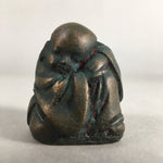 Chinese Iron Figurine 6pc Set Vtg Buddhist Monk Metal Okimono Statue BD588