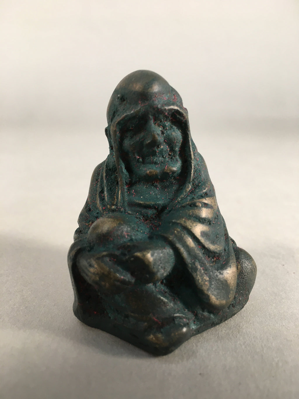 Chinese Iron Figurine 6pc Set Vtg Buddhist Monk Metal Okimono Statue BD591