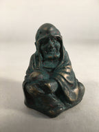 Chinese Iron Figurine 6pc Set Vtg Buddhist Monk Metal Okimono Statue BD591