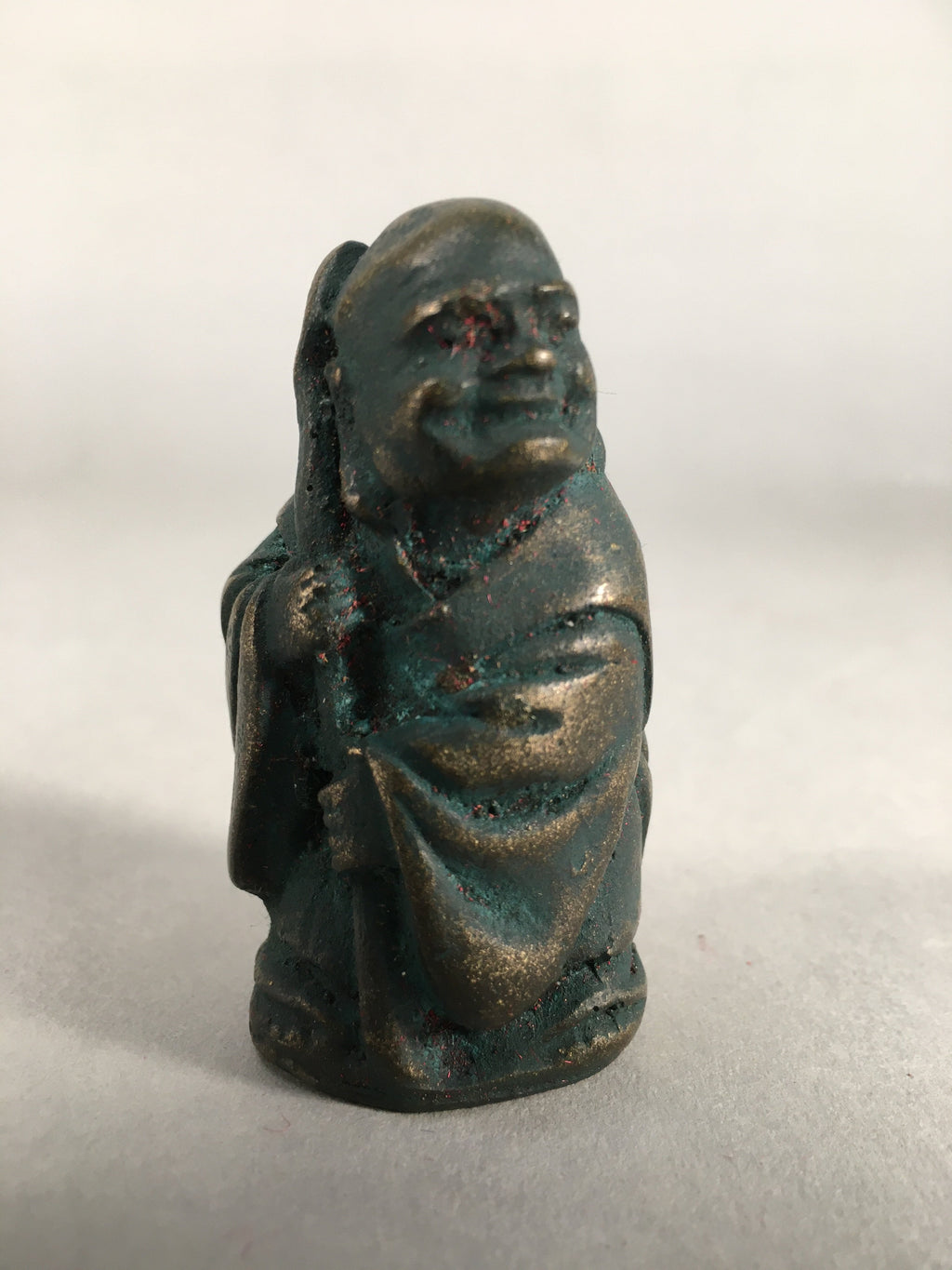 Chinese Iron Figurine 6pc Set Vtg Buddhist Monk Metal Okimono Statue BD591