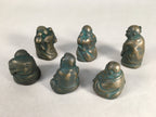 Chinese Iron Figurine 6pc Set Vtg Buddhist Monk Metal Okimono Statue BD591