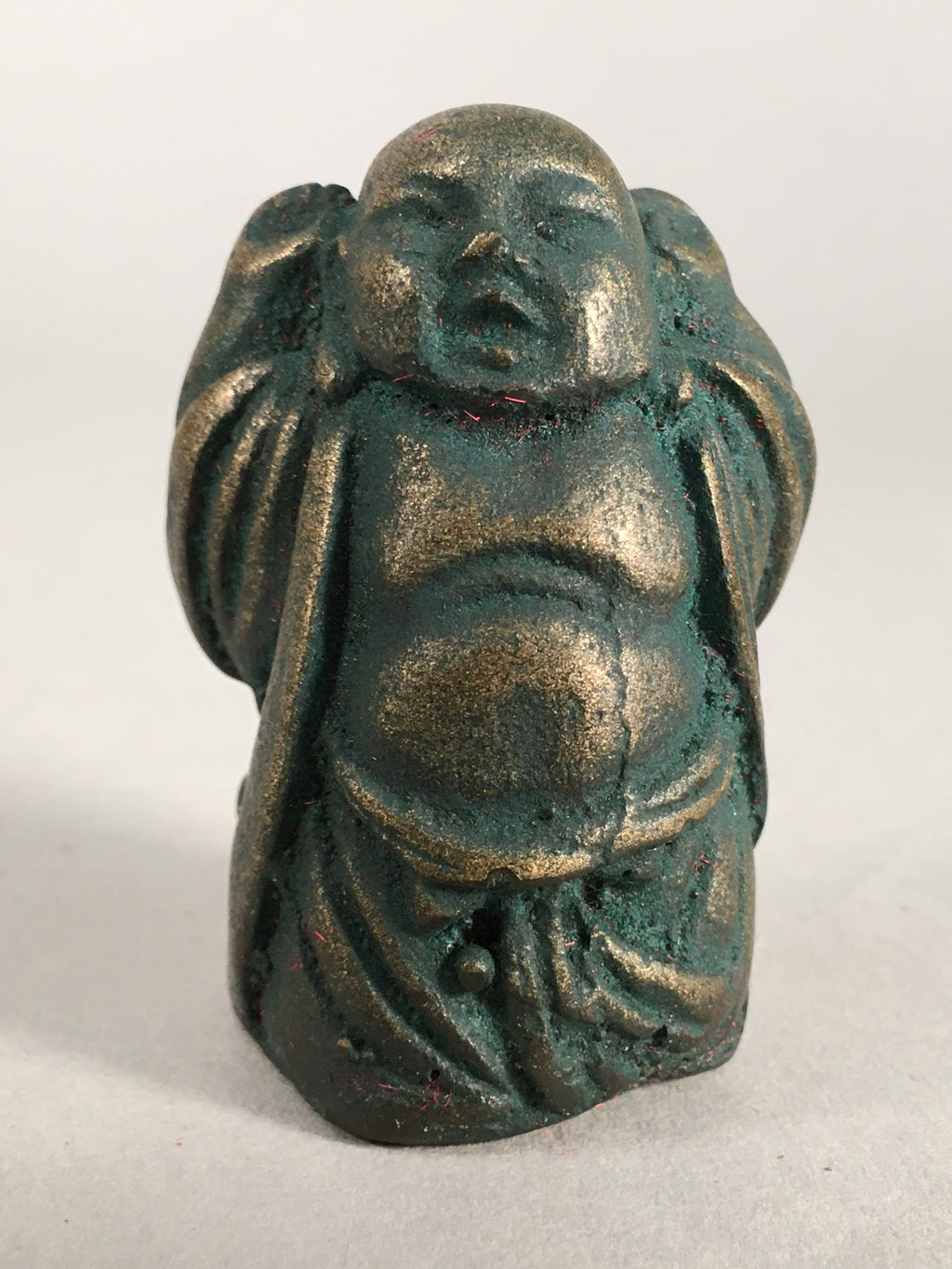 Chinese Iron Figurine 6pc Set Vtg Buddhist Monk Metal Okimono Statue BD592