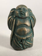 Chinese Iron Figurine 6pc Set Vtg Buddhist Monk Metal Okimono Statue BD592