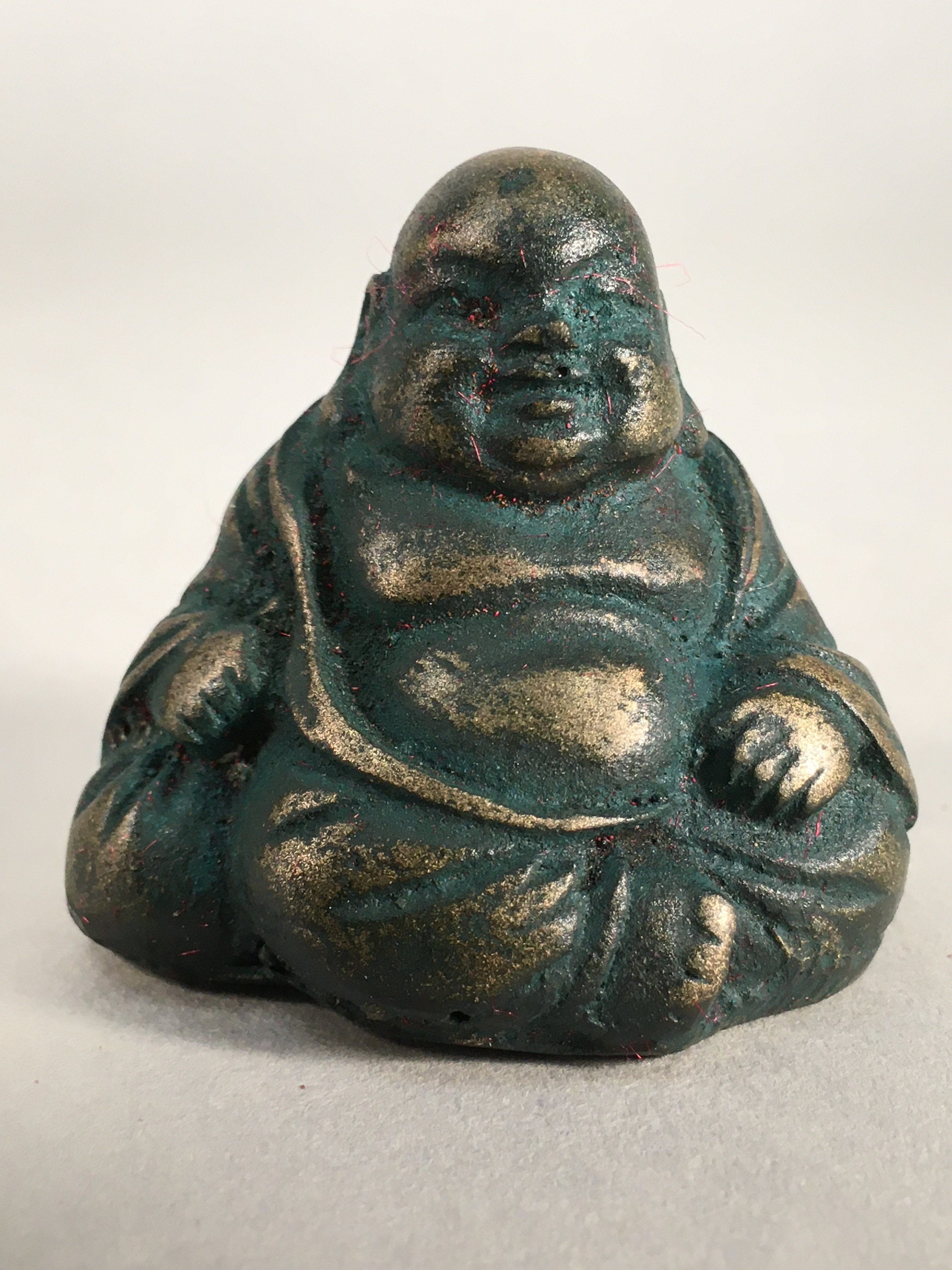 Chinese Iron Figurine 6pc Set Vtg Buddhist Monk Metal Okimono Statue BD592