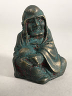 Chinese Iron Figurine 6pc Set Vtg Buddhist Monk Metal Okimono Statue BD592