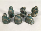 Chinese Iron Figurine 6pc Set Vtg Buddhist Monk Metal Okimono Statue BD592