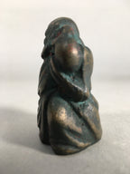 Chinese Iron Figurine Vtg Buddhist Monk Metal Okimono Statue KF434
