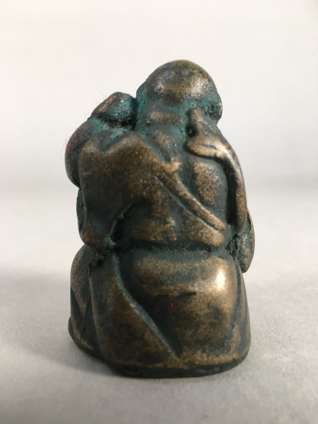 Chinese Iron Figurine Vtg Buddhist Monk Metal Okimono Statue KF434