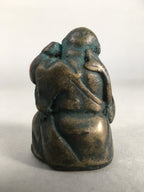Chinese Iron Figurine Vtg Buddhist Monk Metal Okimono Statue KF434