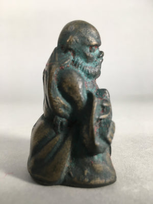 Chinese Iron Figurine Vtg Buddhist Monk Metal Okimono Statue KF434