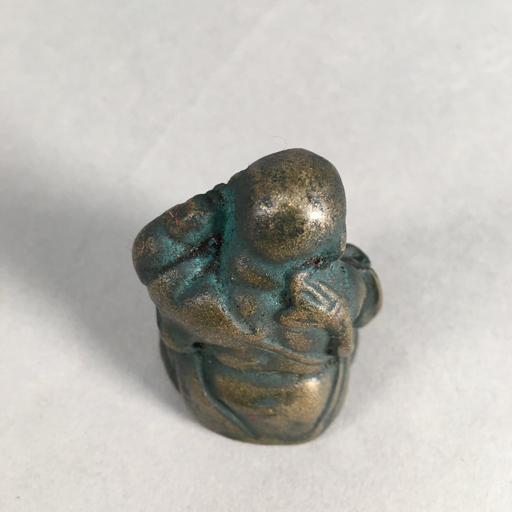 Chinese Iron Figurine Vtg Buddhist Monk Metal Okimono Statue KF434