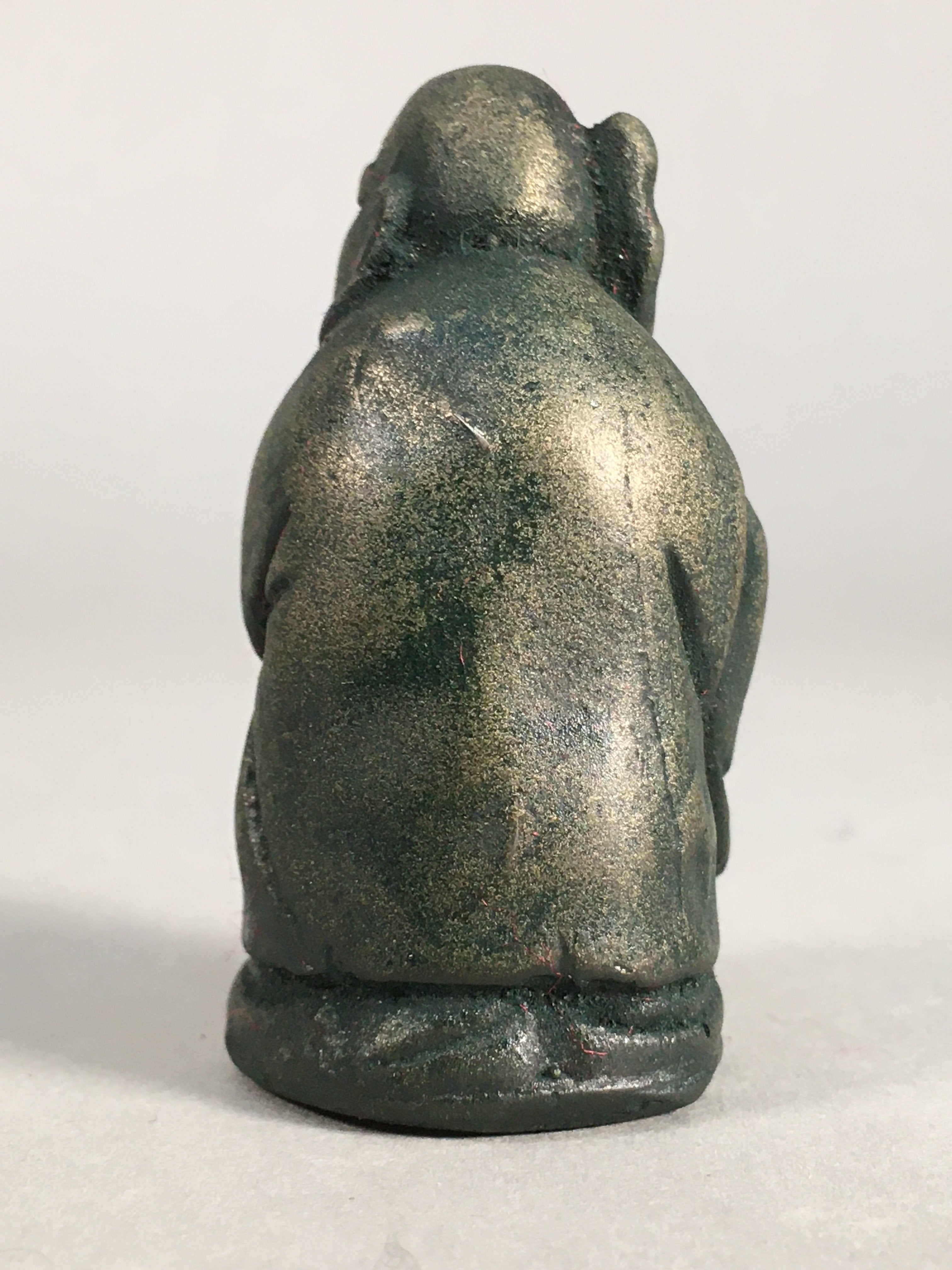 Chinese Iron Figurine Vtg Buddhist Monk Metal Okimono Statue KF435