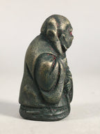 Chinese Iron Figurine Vtg Buddhist Monk Metal Okimono Statue KF435