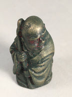 Chinese Iron Figurine Vtg Buddhist Monk Metal Okimono Statue KF435