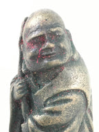 Chinese Iron Figurine Vtg Buddhist Monk Metal Okimono Statue KF435