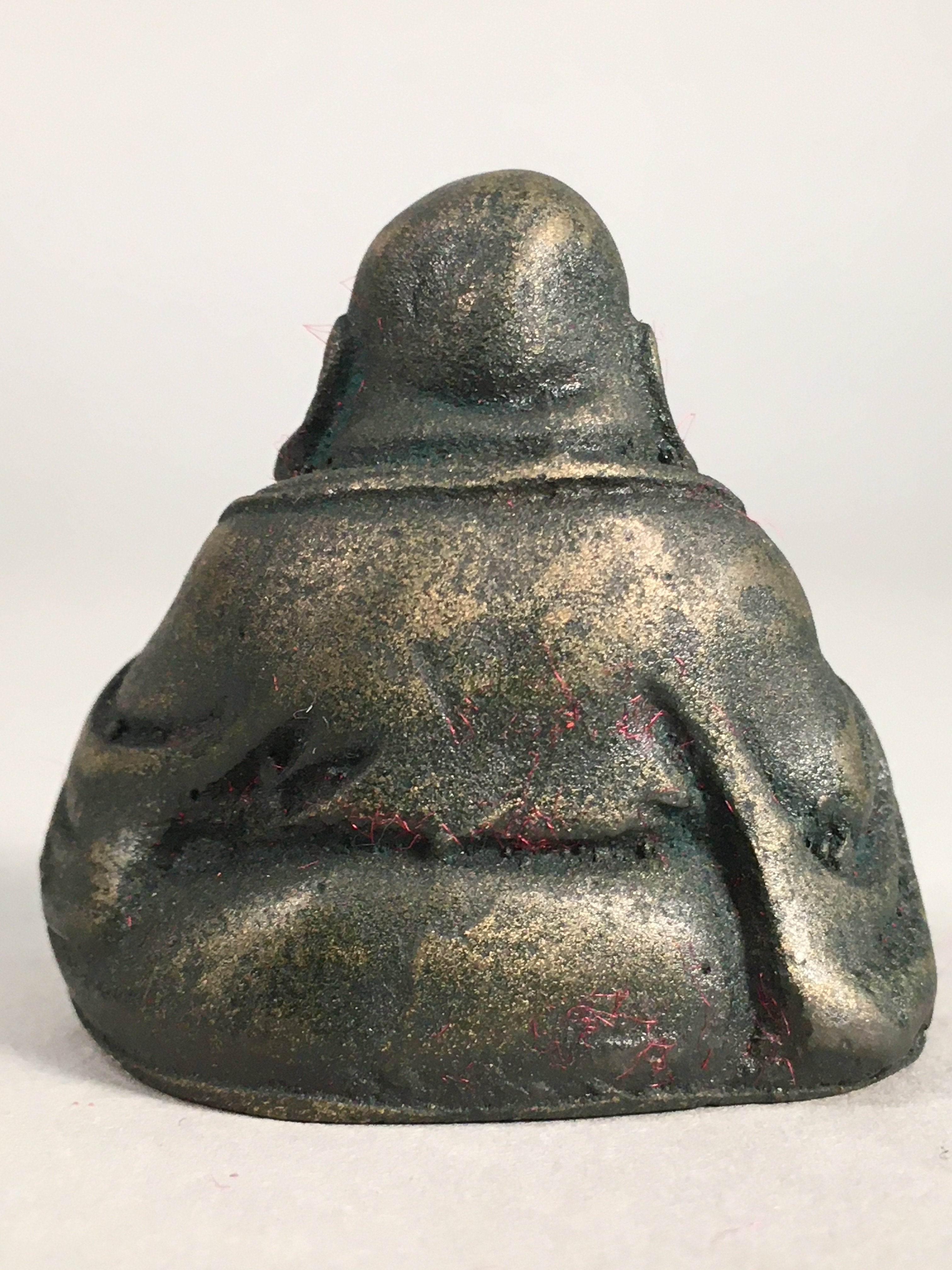 Chinese Iron Figurine Vtg Buddhist Monk Metal Okimono Statue KF436