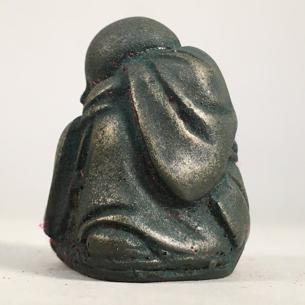 Chinese Iron Figurine Vtg Buddhist Monk Metal Okimono Statue KF437