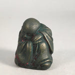 Chinese Iron Figurine Vtg Buddhist Monk Metal Okimono Statue KF437